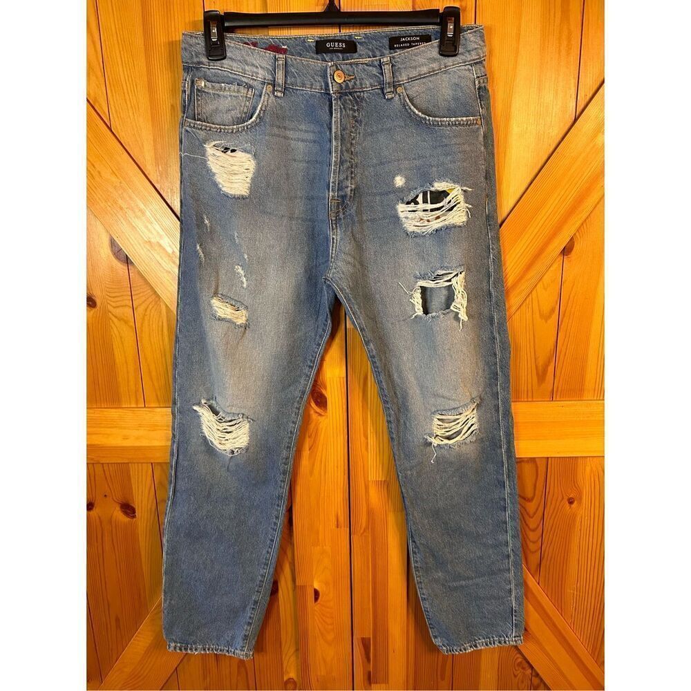 Guess Men’s Jackson Relaxed Tapered Jeans Size 30 Button Fly (4357)